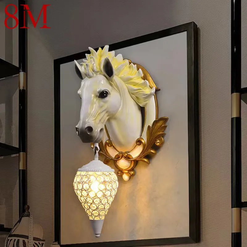 

8M Contemporary Horsehead Wall Lamp Personalized And Creative Living Room Bedroom Hallway Aisle Decoration Lightation Light