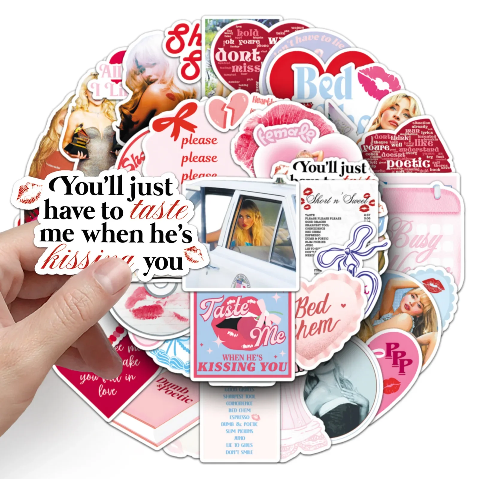 10/50 قطعة سابرينا نجار ملصقات مضحك المغني الشارات الديكور ألبوم بها بنفسك سكيت الغيتار المحمول سيارة الاطفال الكتابة على الجدران اللعب #5