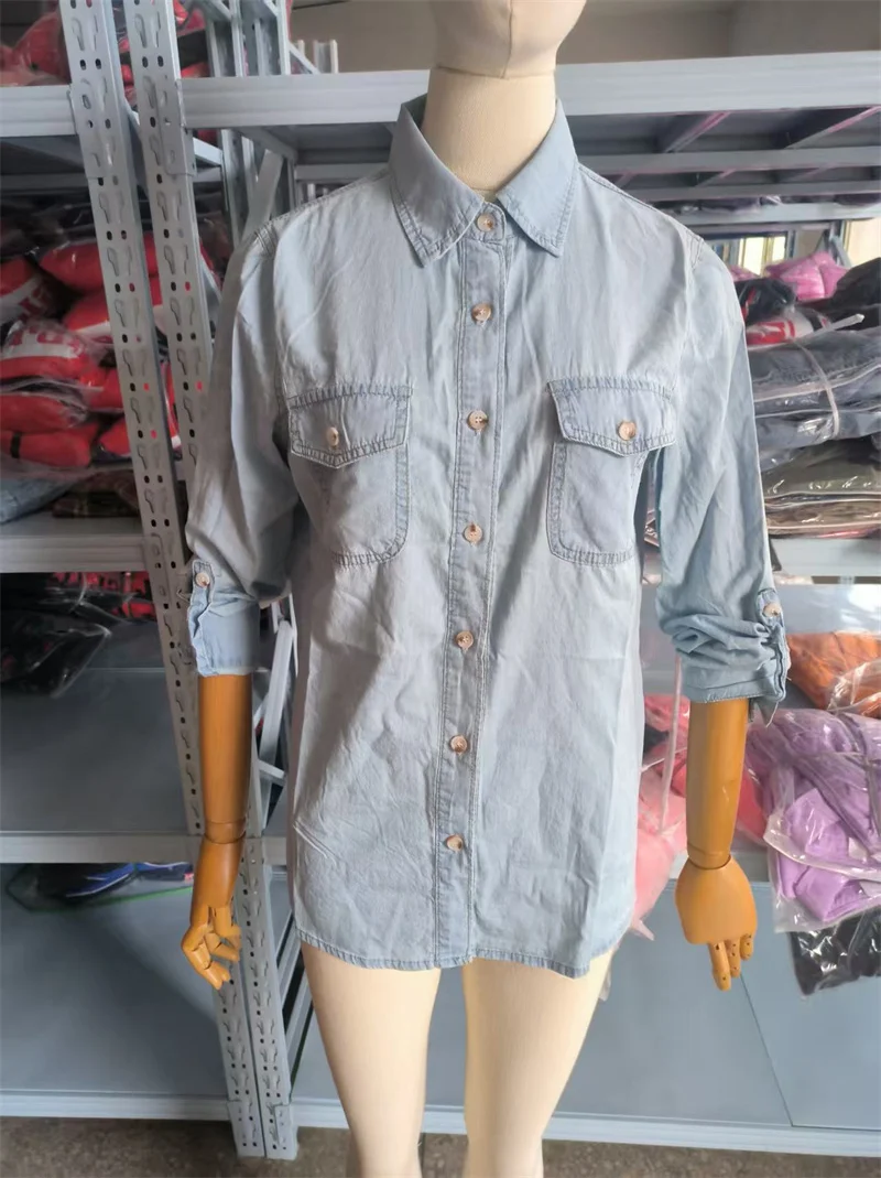 

Простая повседневная свободная женская рубашка с отложным воротником, с длинным рукавом, на одной пуговице, весенне-осенняя блузка, модная уличная одежда