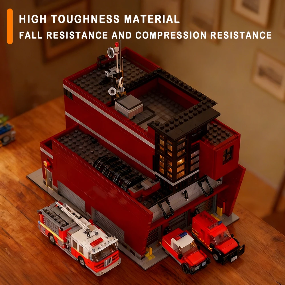 Feuer Station Bausteine Street View Modell Stadt Modulare Montage Sets Große Größe 3079PCS Ziegel Weihnachten Spielzeug Kind Erwachsene geschenke