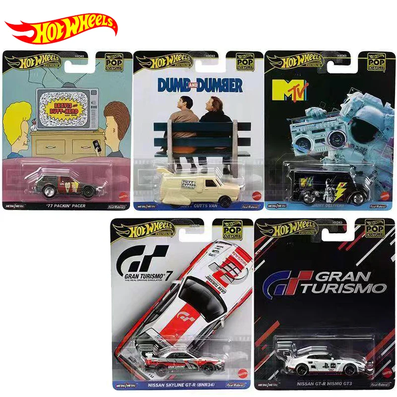 Hot Wheels-Pop Cultura Metal Carros Modelos, Cabrio, Nissan, GTR, Mutt, Cutts, Van, Packin Pack, Brinquedos, Veículo de Entrega, Original