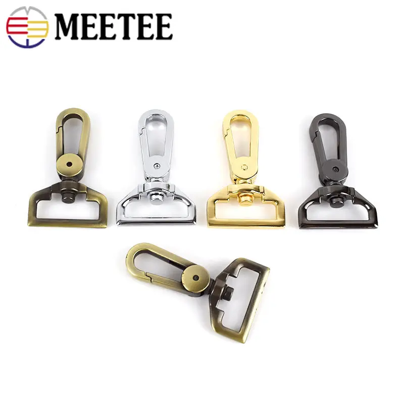 2/4/10pc Meetee 25/32/38mm Bags Belt Metal Buckle Carabiner Snap Hook Lobster Clasps Dog Collar Clasp DIY Leathercraft Accessory