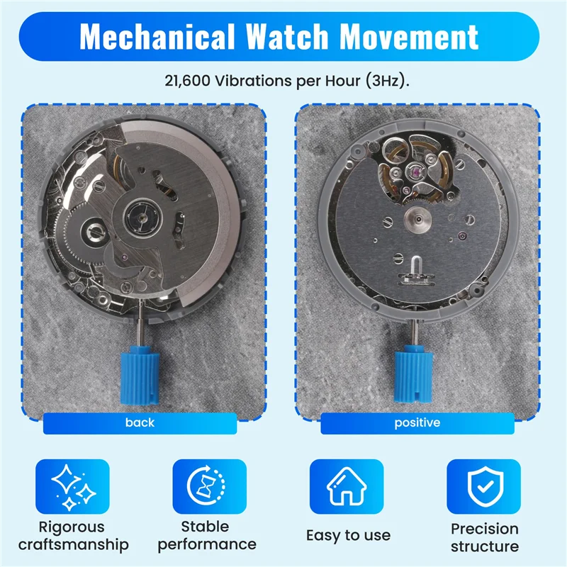 AB47-movimiento mecánico automático de reloj, repuesto de movimiento completo apto para SII NH38/NH38A, accesorios de repuesto
