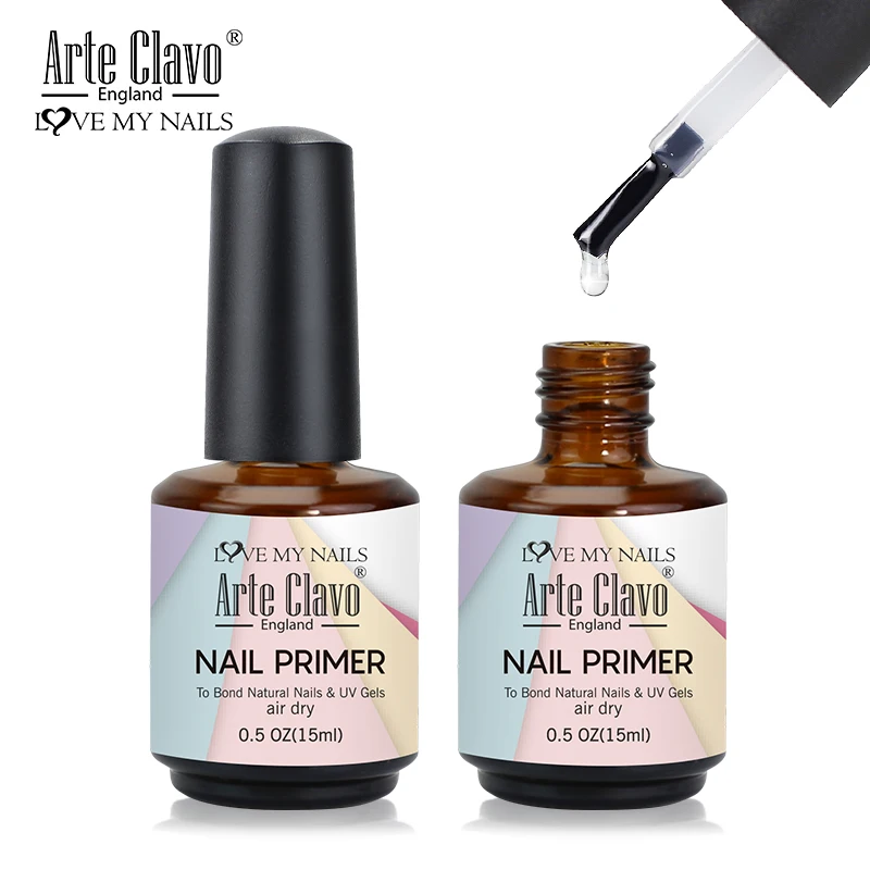 

Arte Clavo 15ml Nail Primer Fast Air Dry Base Cleaning Agents UV Gel Polish Dehydrate Primer Base Coat Balance Fluid Acid Free