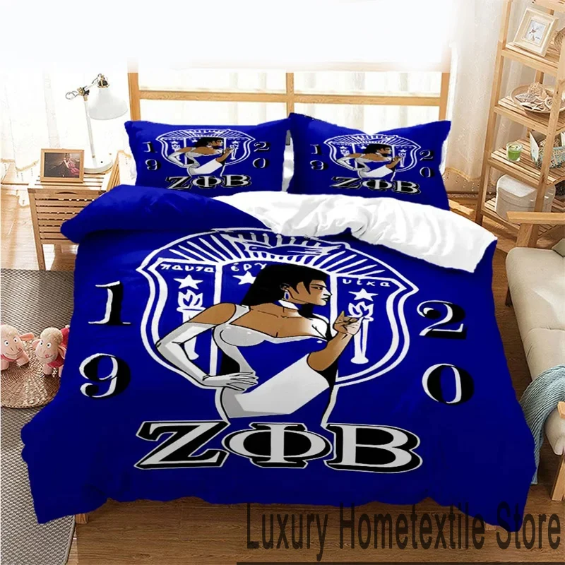 

Zeta Phi Beta Society ZPB 1920 Bedding Set,Duvet Cover Bed Set Quilt Cover Pillowcase,King Queen Twin Size Boys Girls Adults