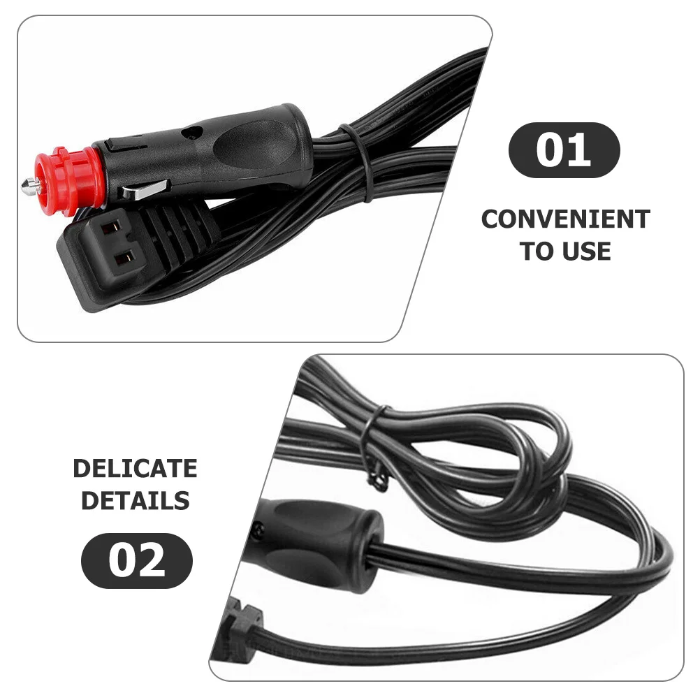 

Car Fridge Power Cord Rubber Cable Tin Plated Copper Wire For Mini Fridge Adapter Cords Power Supply Stable Output Vehicle
