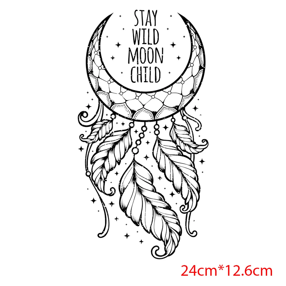 Retro Moon Tranfer Sticker For Cloth Thermo Stickers Heat Transfer Iron-on Transfers For Clothing Parch Termoadhesivos Para Ropa