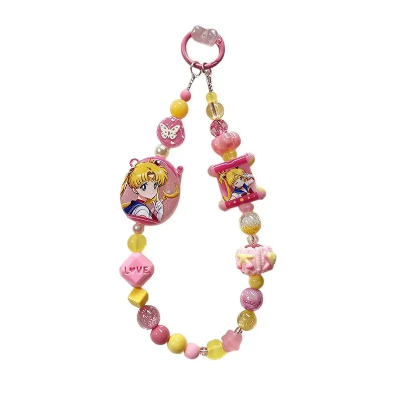 Kawaii Sailor Moon Keychain New Style Multi Functional Beads Backpack Zipper Phone Case Decoration Cartoon Anime Birthday Gift view 5