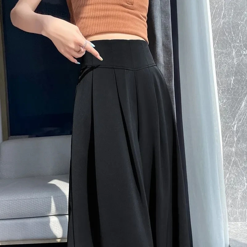 

High Waist Suit Wide Leg Pants Drapey Casual Floor Length Abdomen Inming Sensation Spring Summer New Arrival Women's Pants