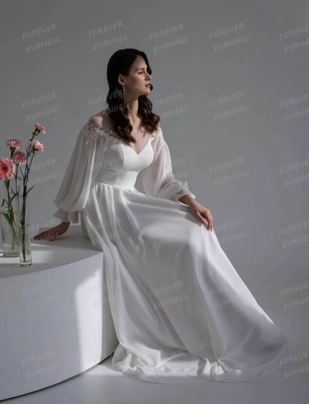 Eenvoudige A-lijn Trouwjurken Vrouw Sweetheart Zachte Lange Mouw Bruid Toga Prinses Formele Aangepaste Vestidos De Novia 2026