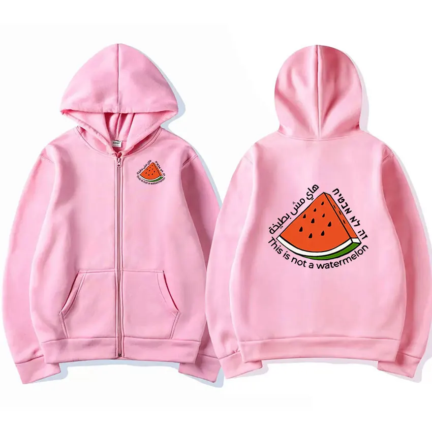 This Is Not A Watermelon Pullover Zipper Hoodie Men Women Casual Fashion Clothing Zip Up Sweatshirt Fleece Coats Oversized Hoody