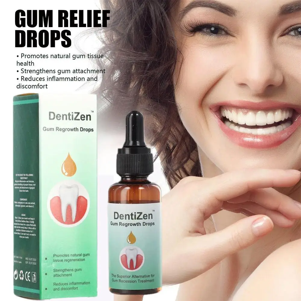 Gotas reparadoras gengivais para homens e mulheres, clareamento dos dentes, gengiva periodontal bucal, tratamento antibacteriano para dor, faringite, limpeza oral, 30ml