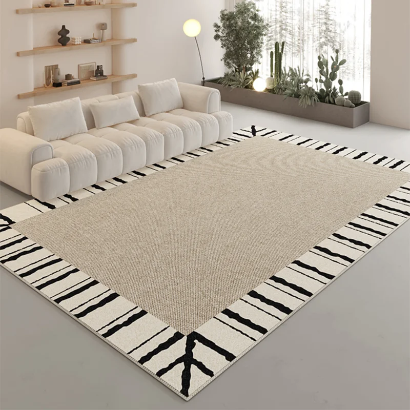 

Support DropshippingModern Simple Striped Carpet Living Room Sofa Anti Fouling Carpets Bedside Large Area Household Non Slip Rug