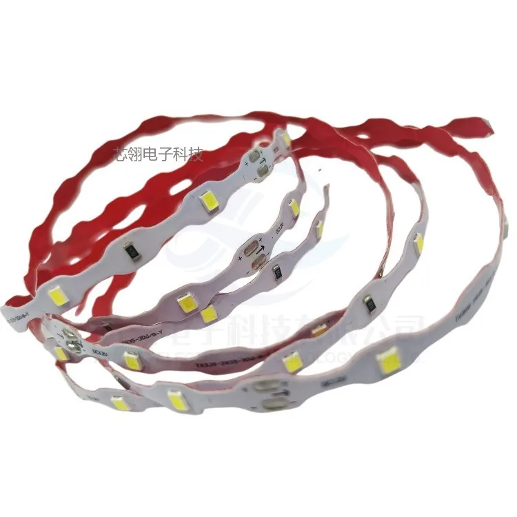 S-shaped light strip, high-brightness white 2835 LED outdoor waterproof self-adhesive soft light strip, 12V light source