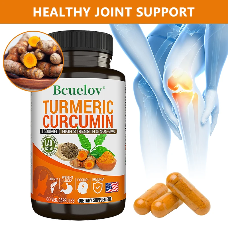 Curcumin & Black Pepper Extract - Highly Absorbable, Ultra-Strength Turmeric Supplement with 95% Curcumin & BioPerine for Joints