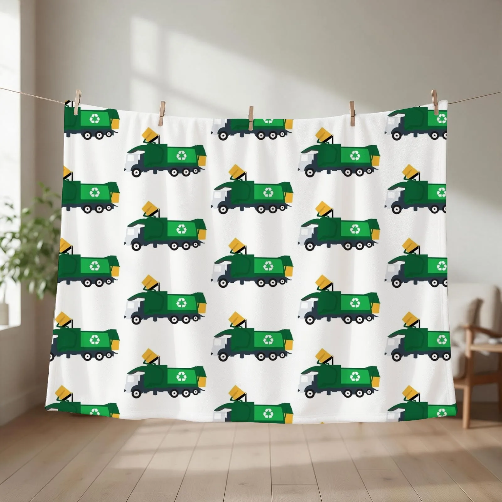 Recycling Garbage Truck Throw Blanket Sofa Single Cute Bed Fashionable Blankets