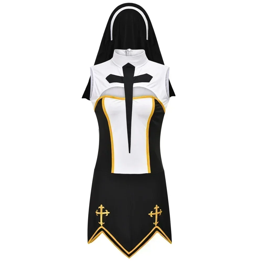 Women's Sexy Nun Cosplay Costume Carnival Halloween Fantasia  Cosplay Costume Carnival Halloween Fantasia Fancy Dress view 3