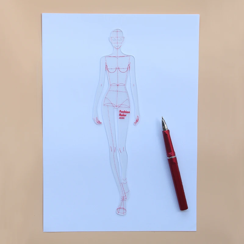 A4 Fashion Drawing Template Ruler Set, Women Clothing Design French Curve Rulers Fashion Illustration Ruler