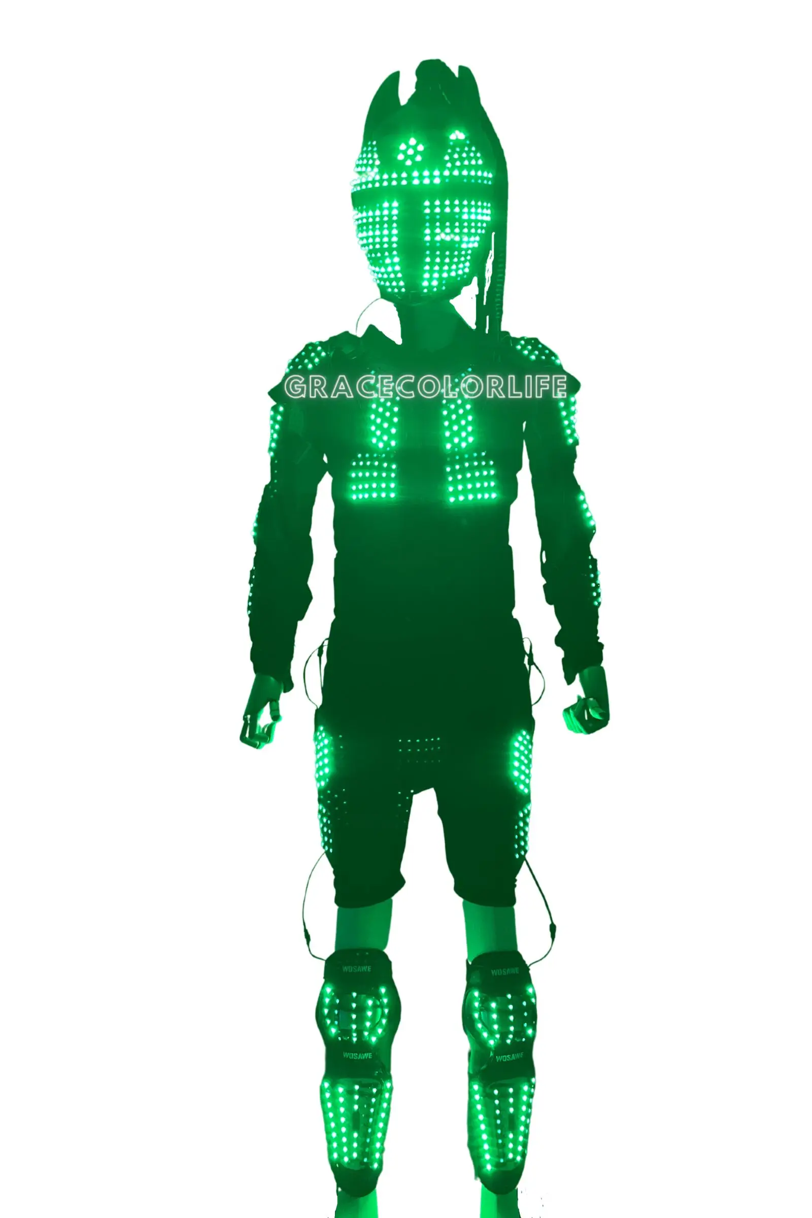 Led Luminous Robot Suit RGB Colorful  Helmet  Light Performance Stage Costume For Man