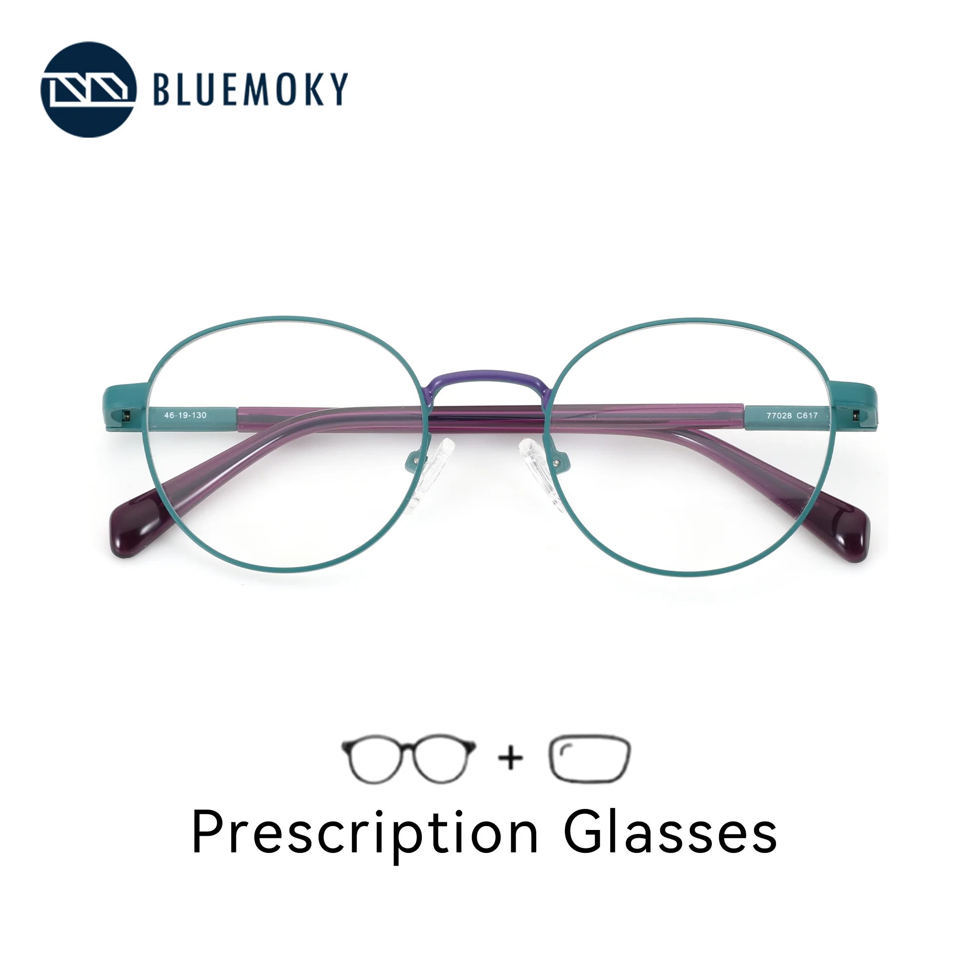 

BLUEMOKY XS размер круглые очки по рецепту для женщин металлические и ацетатные очки для близорукости, прогрессивные мультифокальные оптические очки
