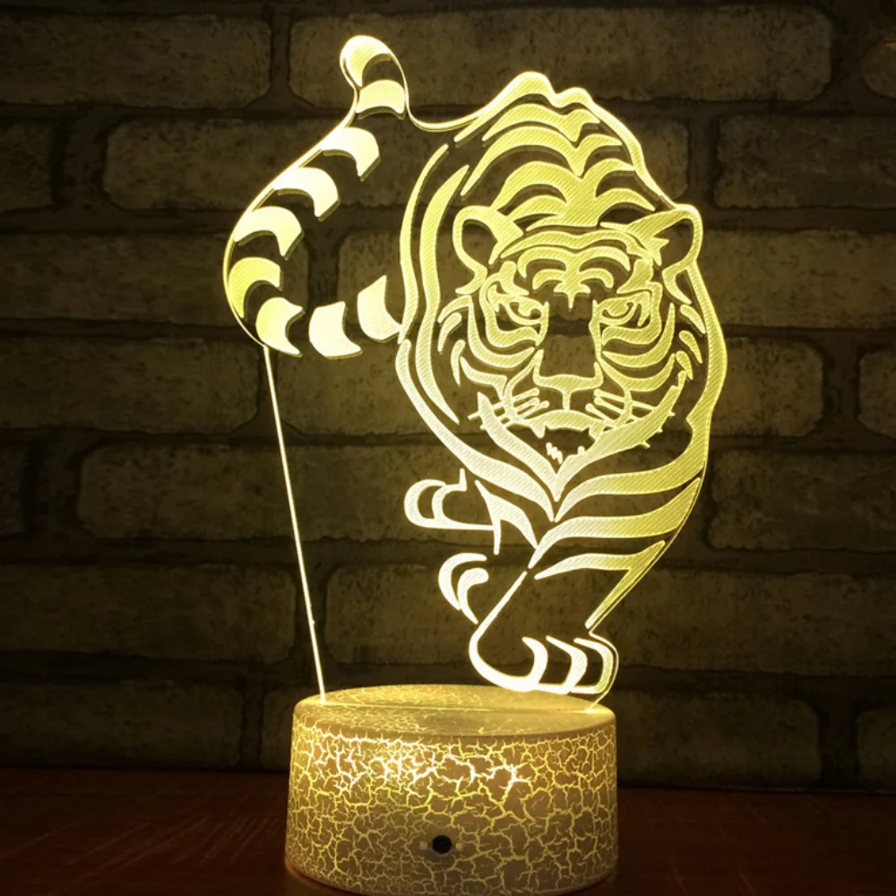 3d Lamp Illusion Tiger Figures Night Light for Children Bedroom Decoration Table Lamp Kids Toys Birthday Party Christmas Gift