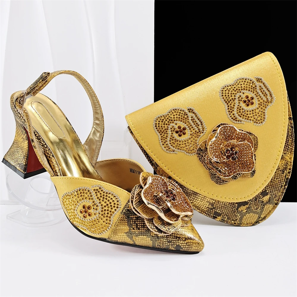 

Hot Sale Fashion Rhinestone Woman Sandal Shoes And Bagg Party