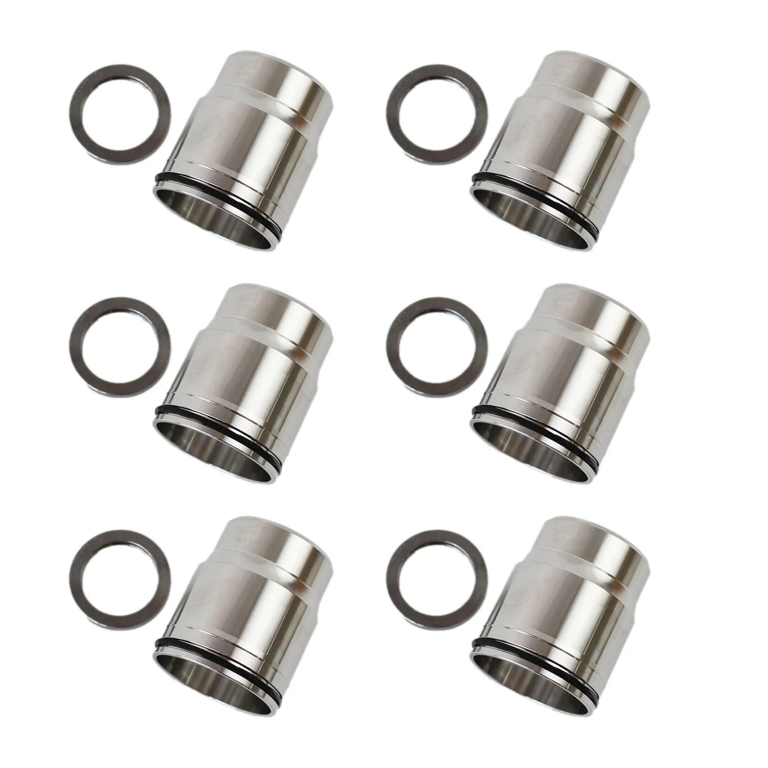 Kit de manguito de inyector 3686961, tubo de copa con sello para Cummins QSX15 ISX15 X15 Isx, piezas del sistema de suministro de combustible de motor de una sola leva, 6 uds.