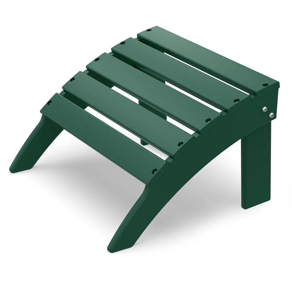

Outdoor Adironda Ottoman | Folding | Hdpe | Forest Green | All Weather | Waterproof Patio Footrest For Adironda Chair | Poly