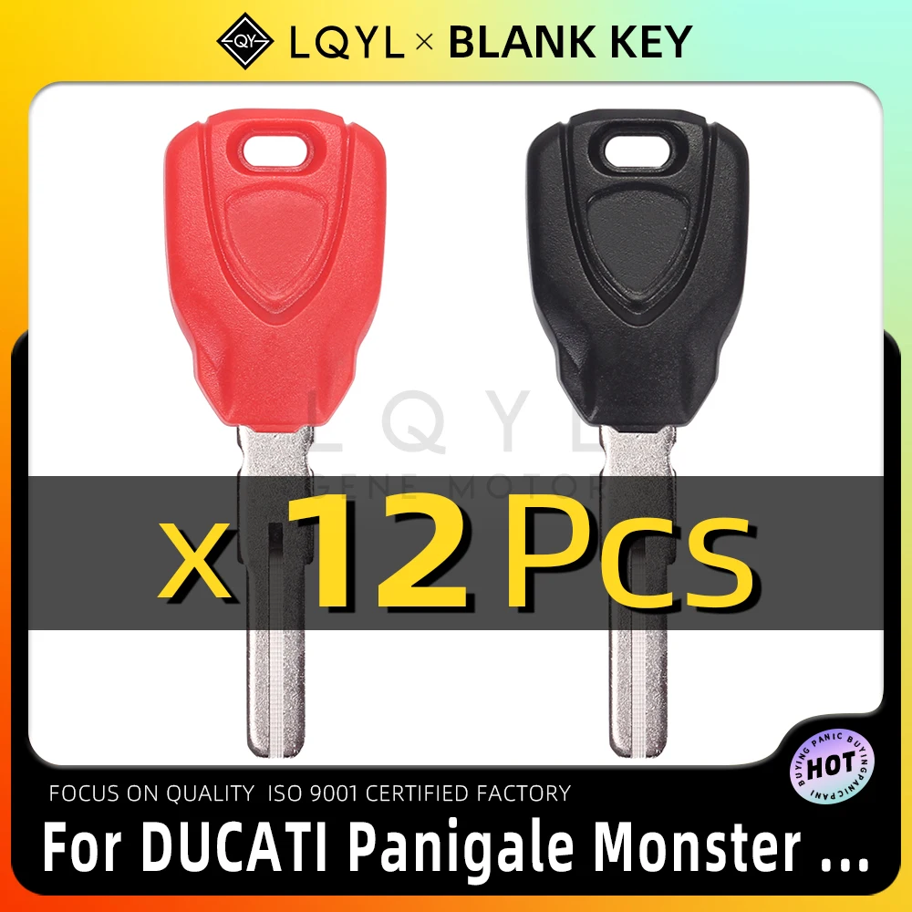 

LQYL 12 Pcs Motorcycle Key Uncut Blank Replacement Keys For DUCATI Monster 696 796 795 899 959 1098 1199 1299 Multistrada MTS950