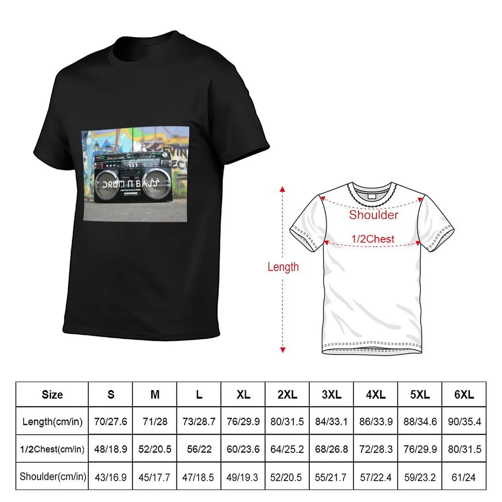 Drum N Bass Association Boombox T-Shirt customs design your own kawaii clothes t shirt for men