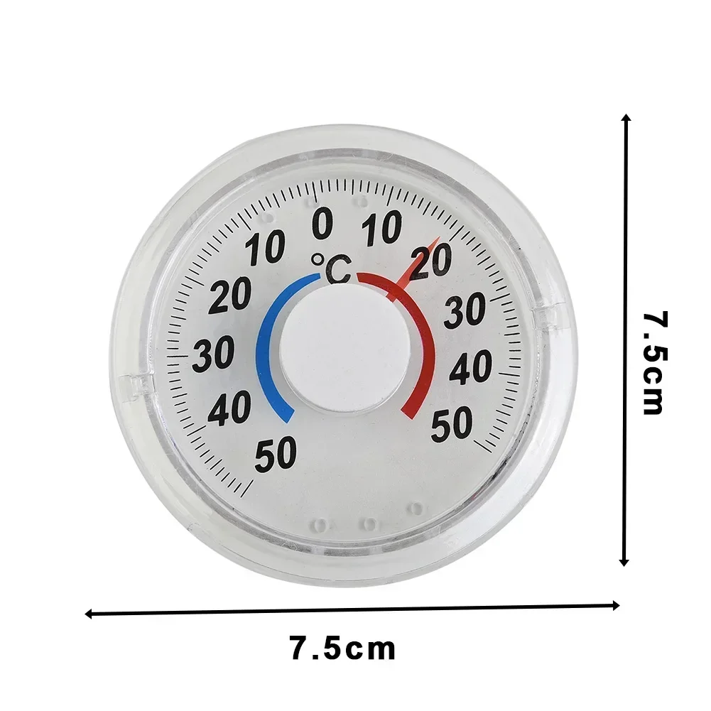 Circular Thermometer Transparent For Window Greenhouse High Accuracy Indoor And Outdoor Measuring Metal Pointer