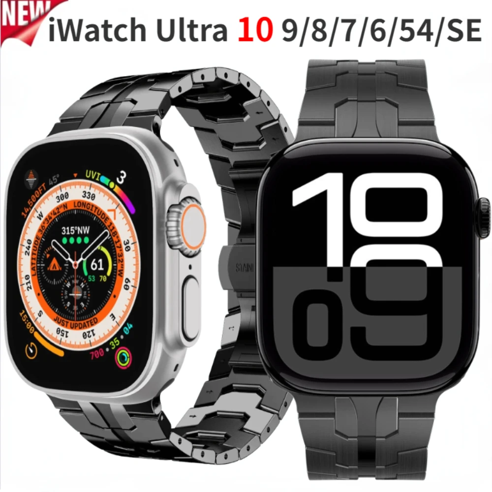 Cinturino in metallo per Apple Watch Ultra 3 2 49mm10 11 46 45 41 44 40 42mm Bracciale senza cuciture cinturino iWatch 9 8 7 SE3 6 5 4 Correa