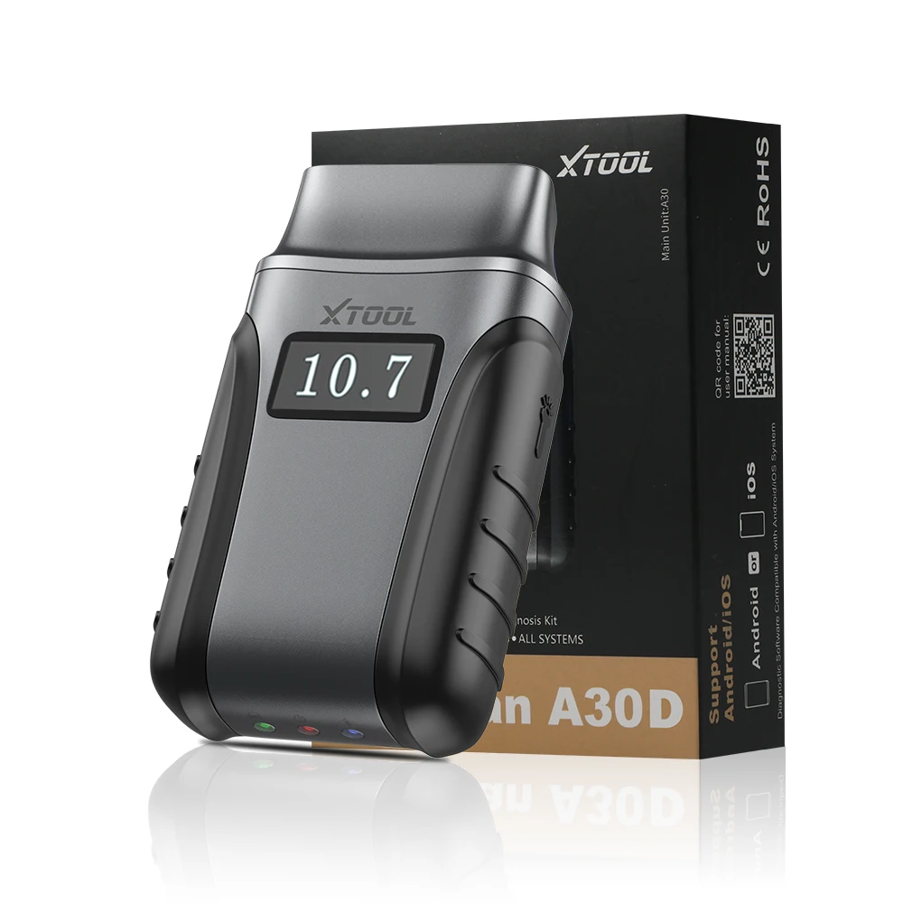 XTOOL A30D Bluetooth OBD2-scanner bijgewerkt op A30 Alle systemen Autodiagnosetool 19+ diensten Alle functies Levenslange gratis update - afbeelding 1