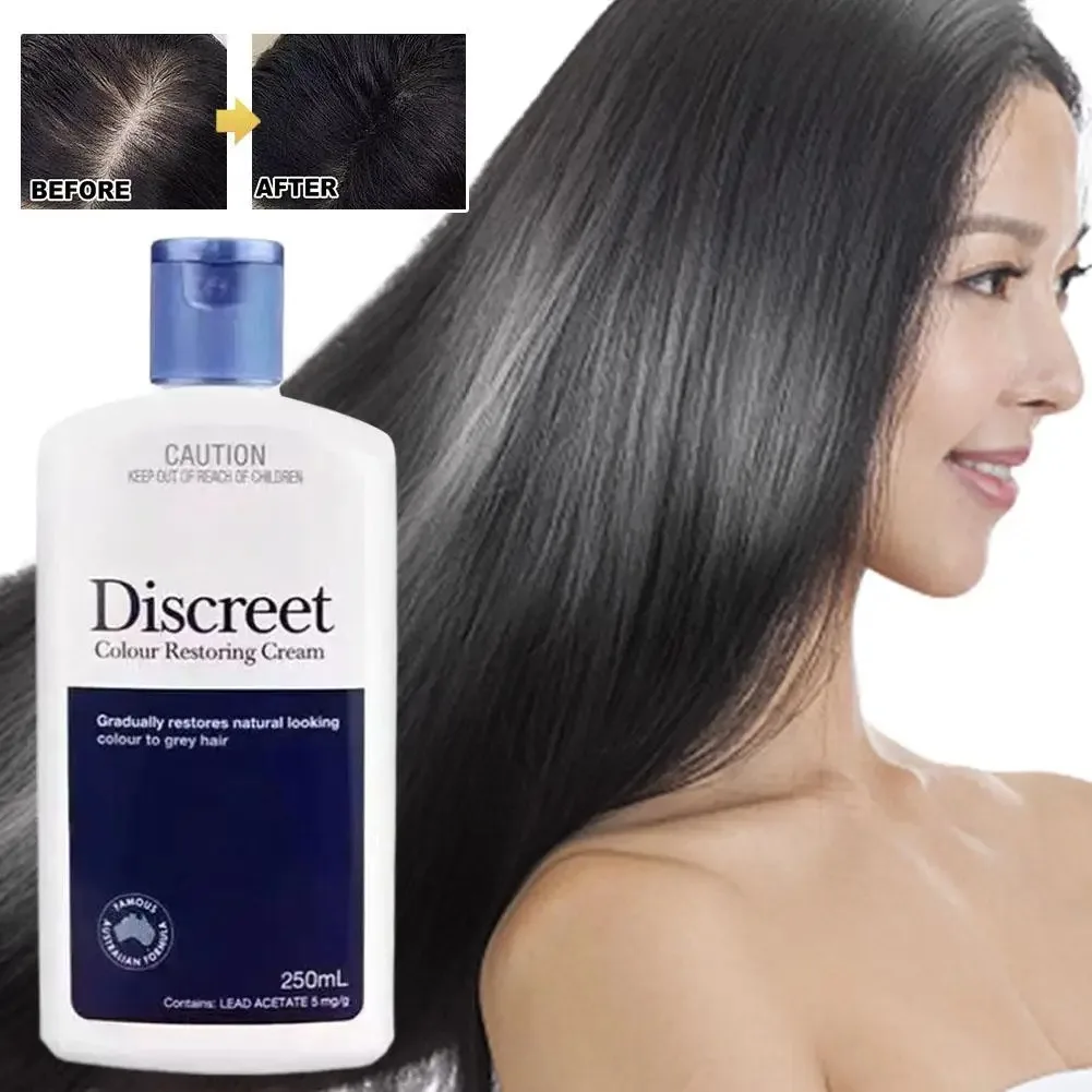 

250 мл оригинальный Restoria Discreet Color восстанавливающий крем-лосьон для ухода за волосами, уменьшающий седые волосы, натуральный реверсивный крем для черных волос