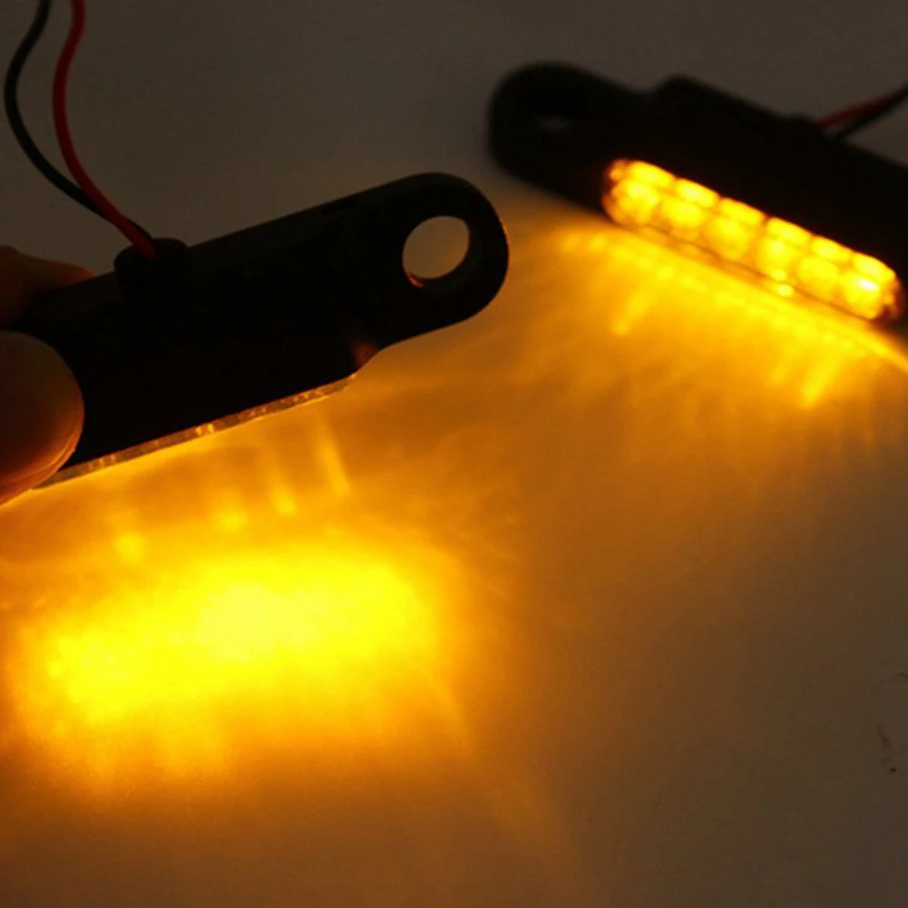 

ABQA-2PCS Amber Motorcycle Handlebar Brake Clutch Lever Mount LED Turn Signal Indicators Light Blinker Lamp, Black