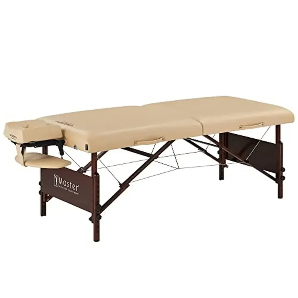 

Portable Massage Table Package 30" Del Ray Pro Sand Color 3" Thick Cushion Foam Luxurious Spa Bed Relaxing Experience Ergonomic