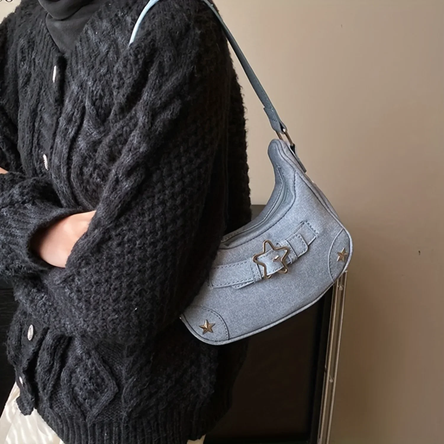 

Vintage Crescent Shoulder Bag, Retro Underarm Hobo Bag, Women's Fashion Y2K Handbag & Purse