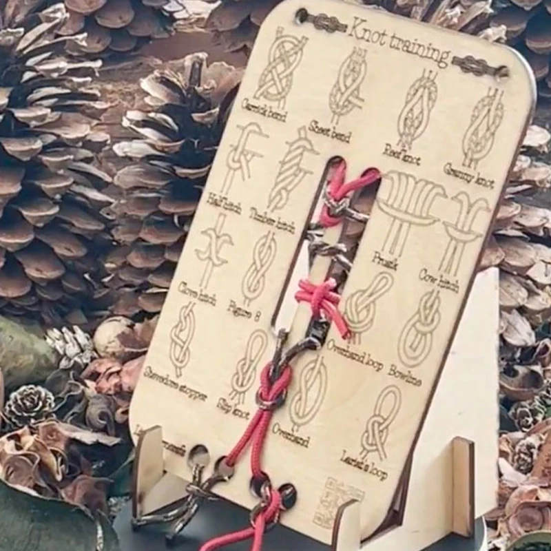 

Learn Knot Training Board Beginner-Friendly Knot Tying Kit Simulator Board to Practice Knotting Techniques Camping Backpacking