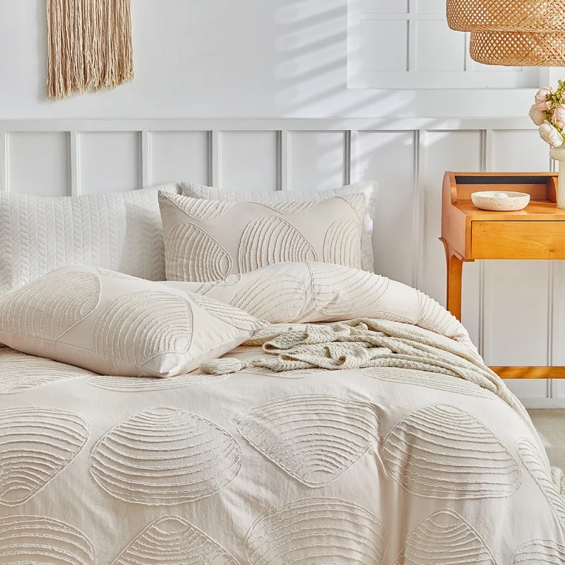 

2/3 шт. комплект пододеяльников цвета хаки в стиле бохо с тафтингом из микрофибры, комплект постельного белья для всех сезонов, вышивка, потертое одеяло, полный пододеяльник