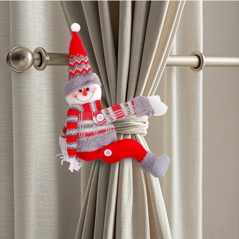 

Curtain Buckle Christmas Home Decorations Santa Claus Window Ornament Decor Supplies Festival Kids Gifts for Living Room