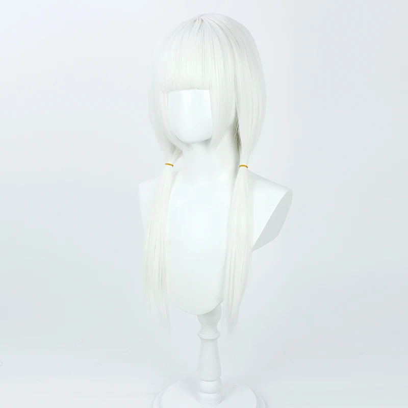Parrucche cosplay Kafu per capelli sintetici Anime Virtual YouTuber Kafu Halloween 60 cm Parrucca bianca lunga diritta da donna resistente al calore