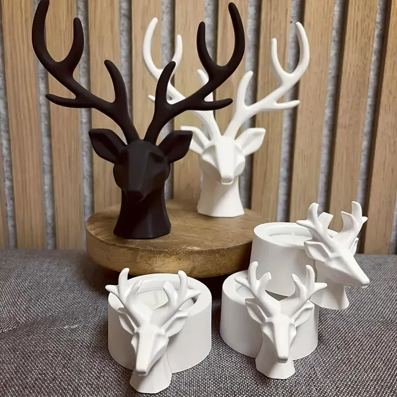 2 Pieces Deer Antlers Ornament Silicone Mold for DIY Gypsum Jewelry Pendant Resin Casting Home Handicrafts