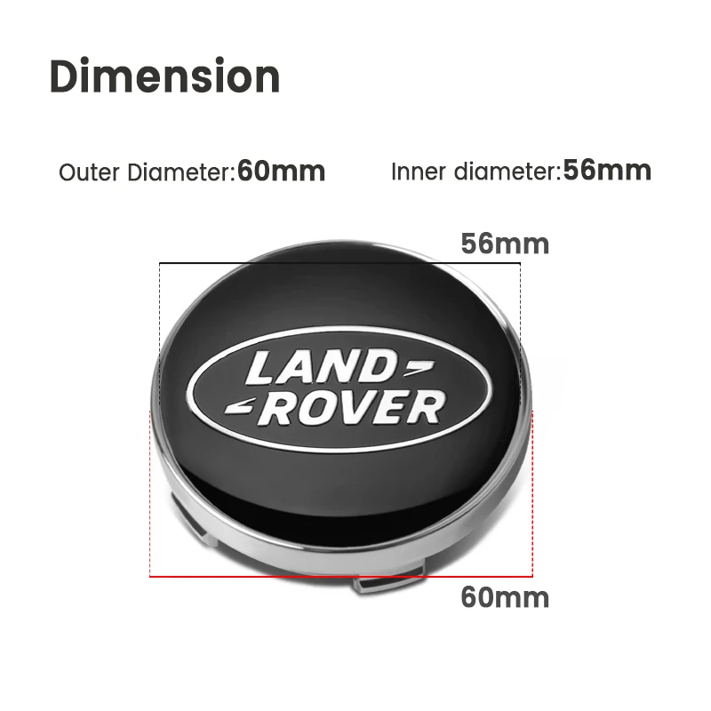 Car Styling 4Pcs 56mm/60mm 3D Wheel Center Hub Caps Decor Stickers Auto Badge Dust Covers For Land Rover Range Rover Discovery