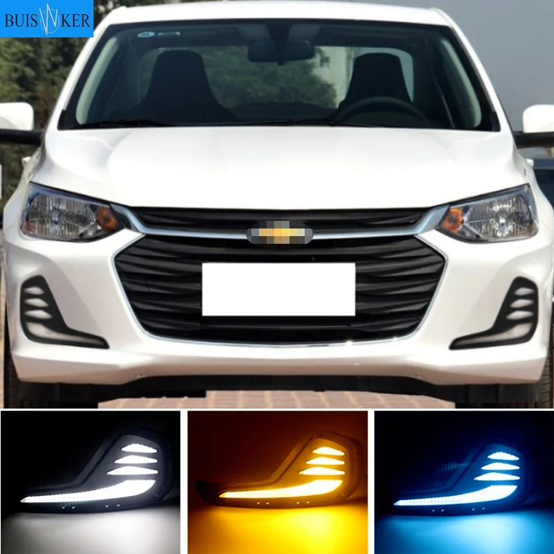 

1 Pair For Chevrolet Cavalier 2020 Daytime Running Lights Turn Signal Fog Lamp Cover LED DRL Car Styling