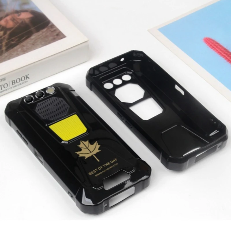 Funda de lujo para Fossibot F106 Pro, Funda suave de silicona TPU con diseño de hoja de arce para Fossibot F106 Pro, Funda Capa