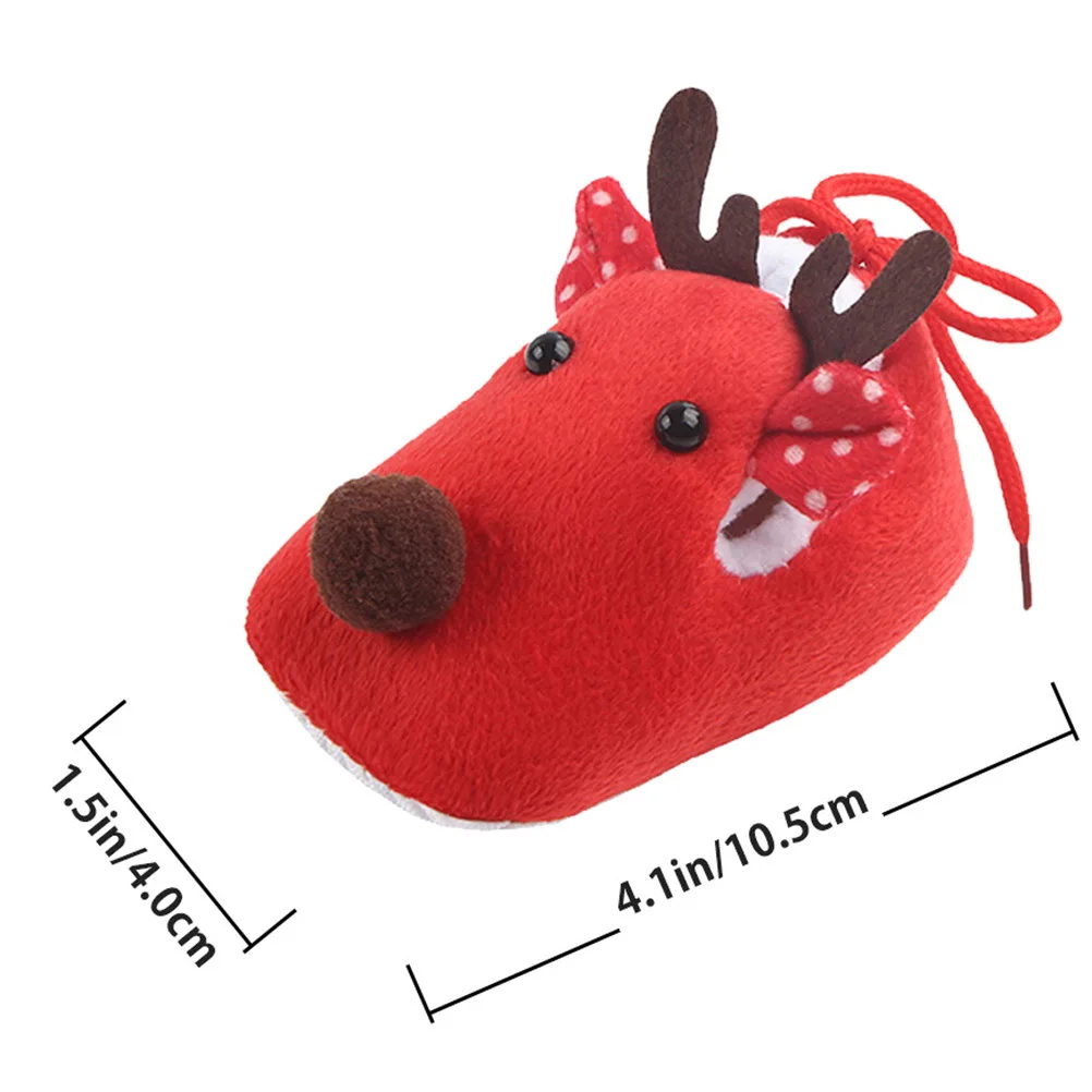 1 زوج عيد الميلاد تحت عنوان تصميم شتاء دافئ القطن طفل رضيع النعال أحذية طفل عيد الميلاد الأحذية النعال أحذية الرضع الوليد B