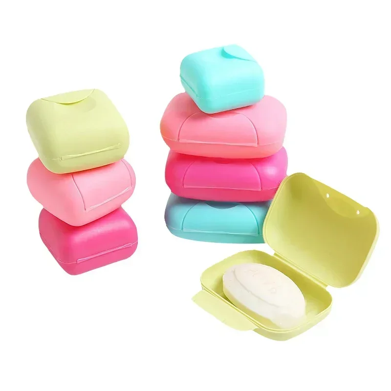 1Pcs big/small Candy color portable Soap Dish Box Case Bath Bowl Plate Case Home Shower Travel Hiking Holder Container Soap Box