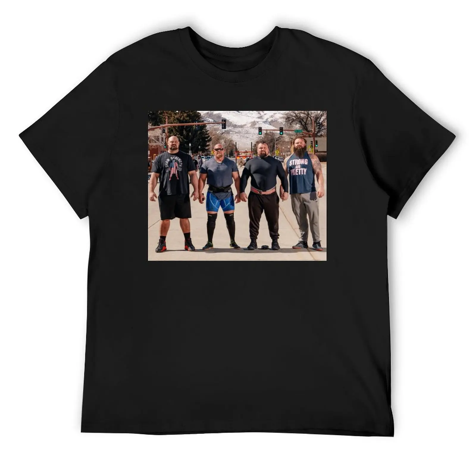 

Strongest Men in History - Brian Shaw, Eddie Hall, Robert Oberst T-Shirt street wear mens vintage t shirts