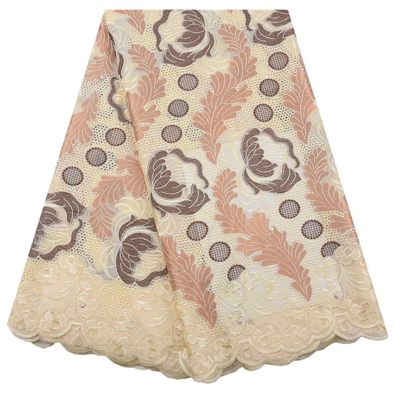 

Kalume Embroidered Cotton African Lace Fabric 2024 High Quality Nigerian Swiss Lace Fabric for Wedding Dress Sewing A2116