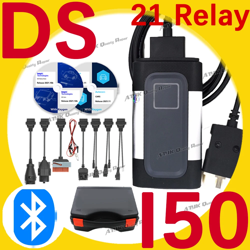 Single DS-150E Real 9241A Chip bluetooth Autoco-m delph-i 2021 Software with keygen diagnostics for cars truck obd2 scanner vcds